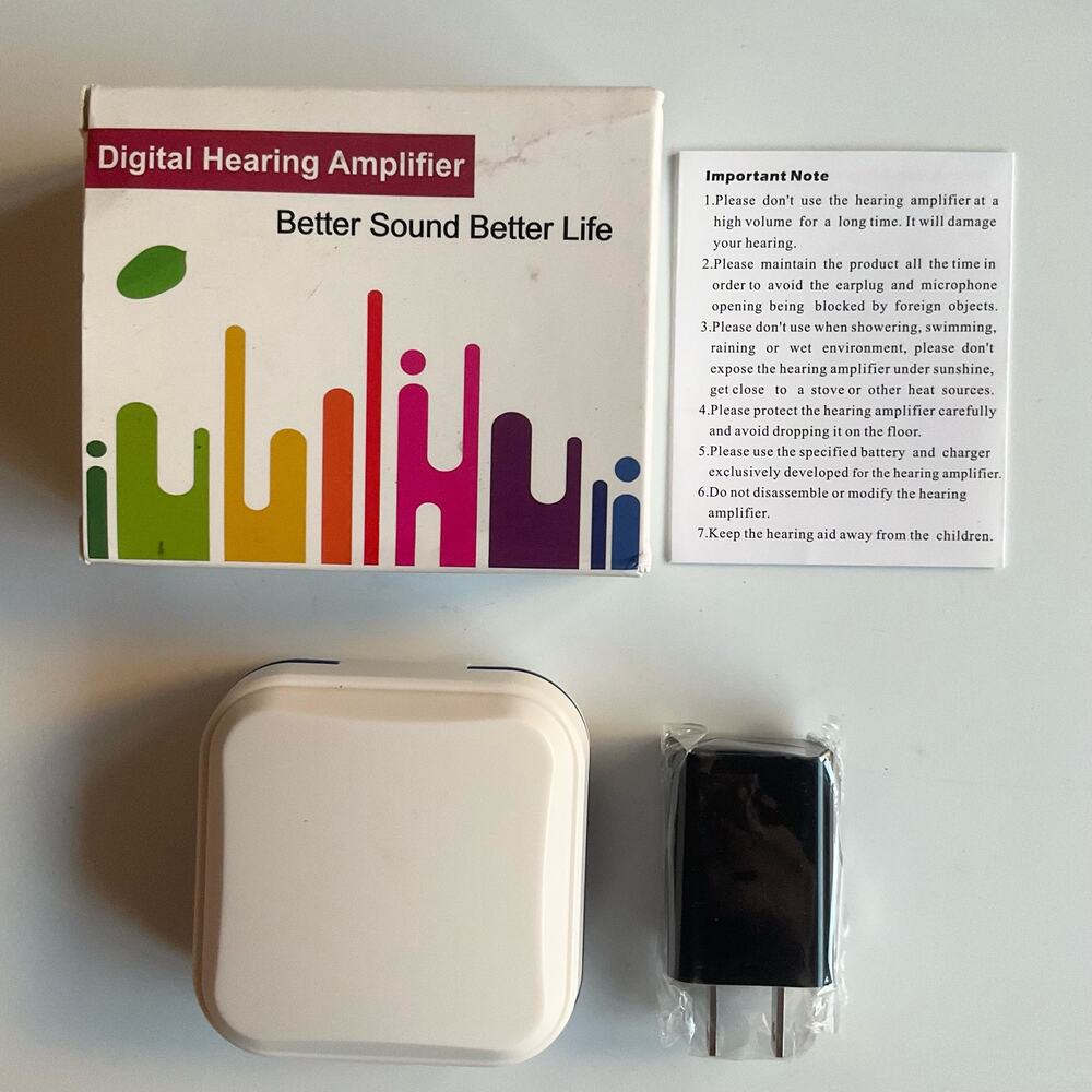 Single Hearing Aid Black Digital Hearing Amplifier for Seniors to Assist Hearing